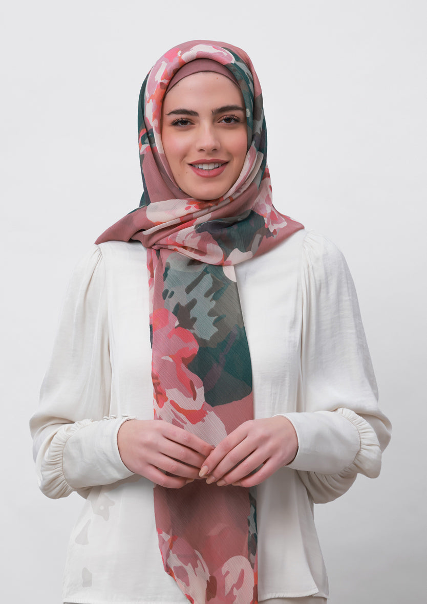 Breakthrough-Printed Crinkled Chiffon