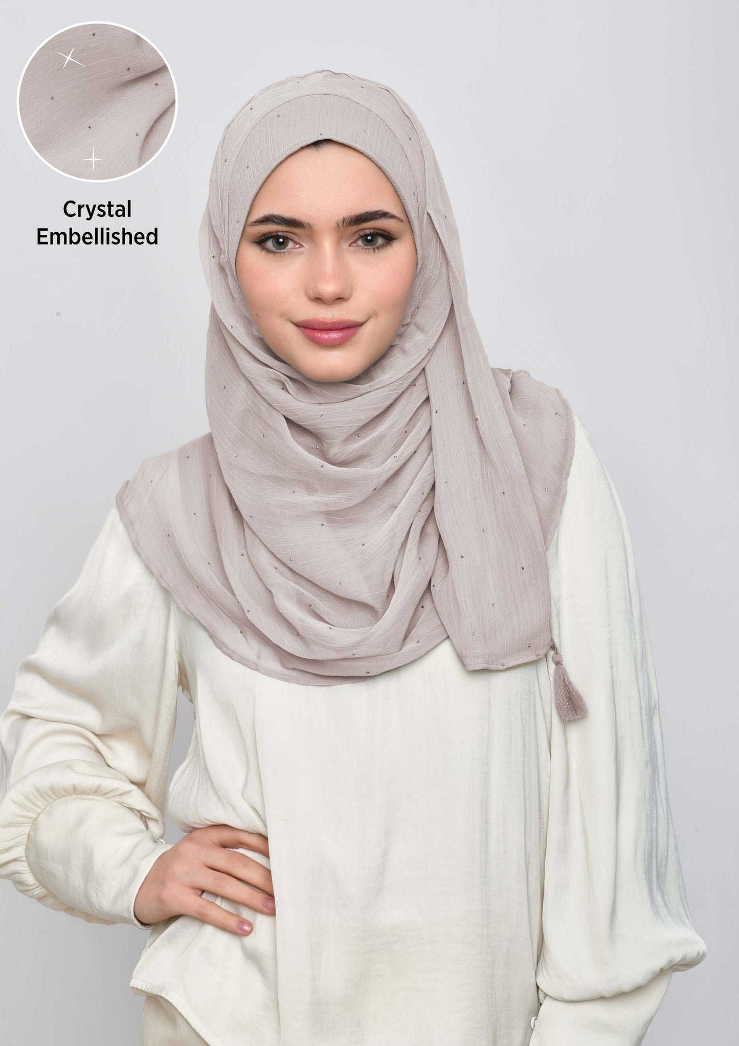 Mink Crystals - Crinkled Chiffon